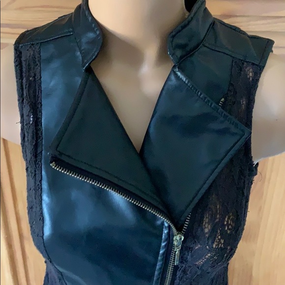 Stretch Moto vest small vinyl and lace PROTOTYPE brand goth punk rock metal 90’s - Picture 2 of 6